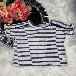 7 For All Mankind White and Blue Knit Top 12M